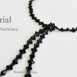 PDF tutorial Necklace Black Tie seed beads