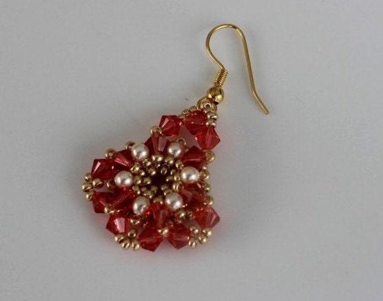 Beaded Earrings With Crystals_seed Beads_beadweaving_swarovski - Etsy