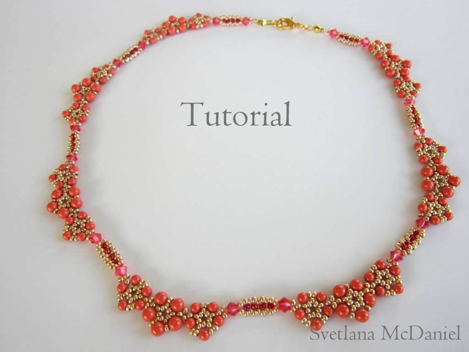 PDF Beaded Coral Necklace Tutorial - Seed Bead- Beading-swarovski Pearl ...