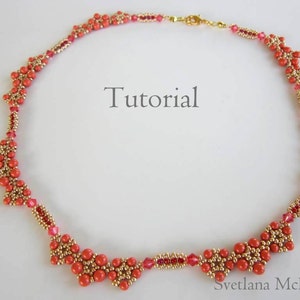 PDF Beaded Coral Necklace Tutorial - Seed Bead- Beading-swarovski Pearl ...