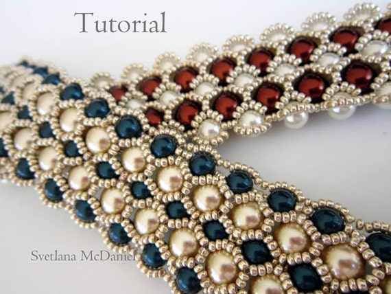 PDF Tutorial Beaded Bracelet 8mm 6mm 