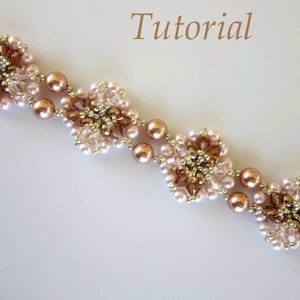 PDF beaded bracelet tutorial - seed bead Swarovski crystal pattern - браслет бисер жемчуг