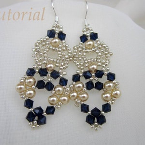 Beaded Earrings Tutorial, Seed Bead & Crystal Pattern (PDF)