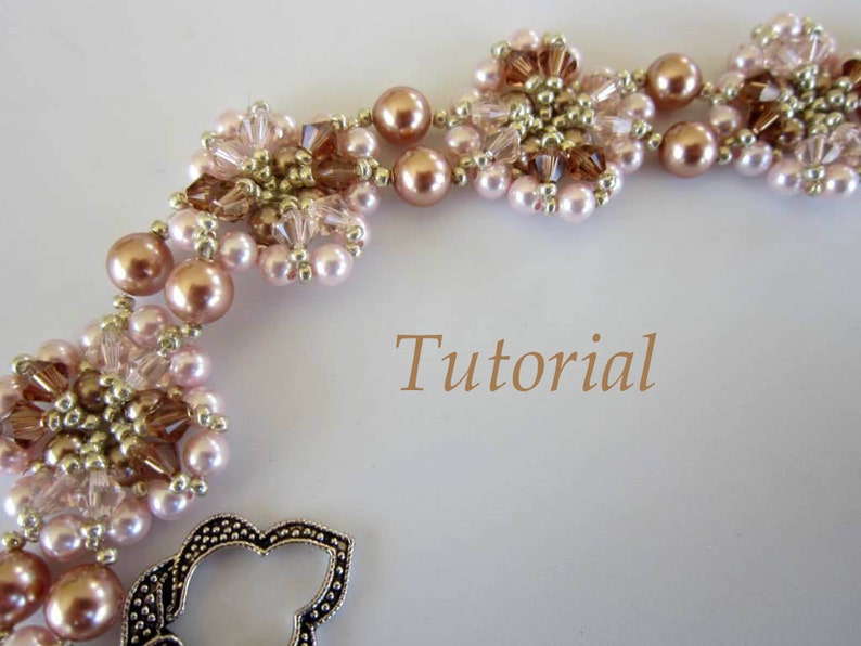 PDF beaded bracelet tutorial seed bead Swarovski crystal pattern браслет бисер жемчуг image 2