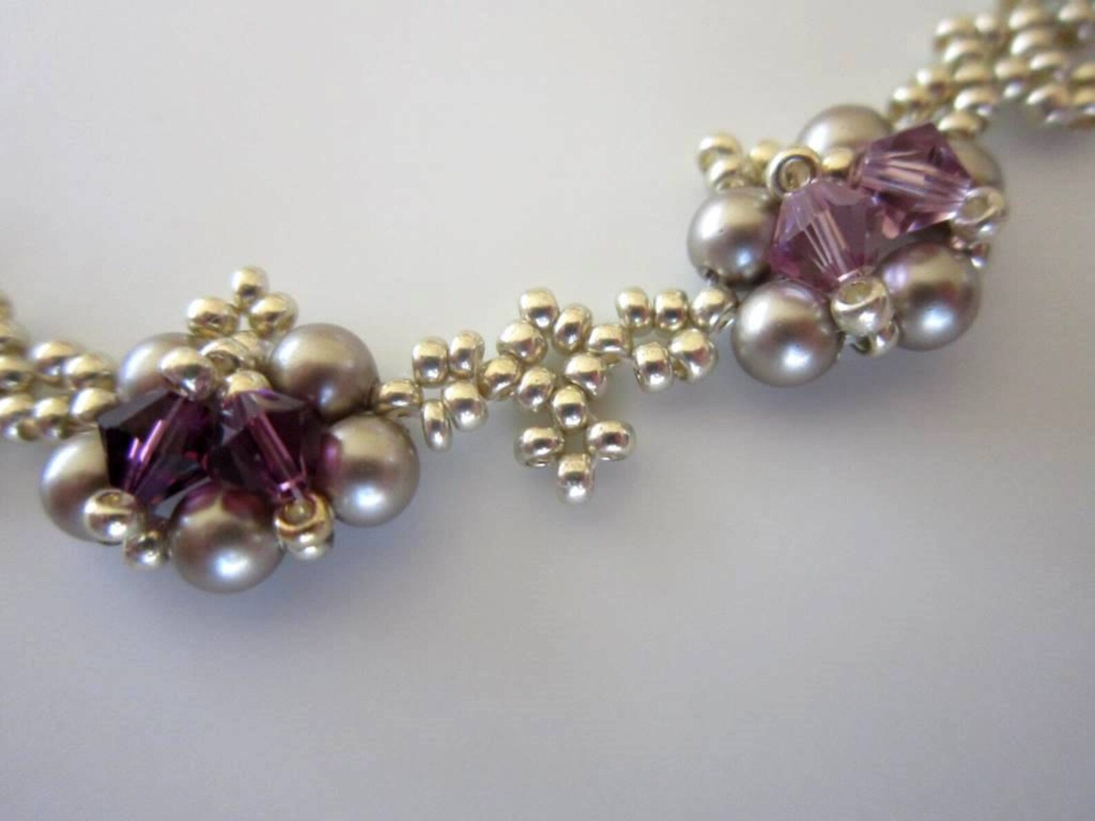 PDF Beaded Necklace Tutorial Seed Bead Crystal Pearl Etsy