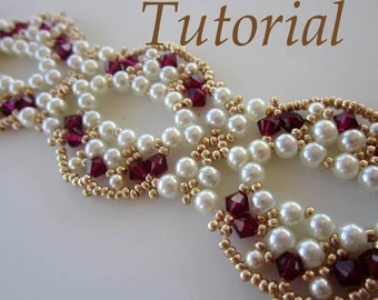 PDF beaded bracelet EKATERINA - beading- pattern- Swarovski crystals