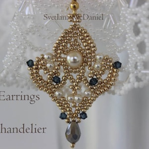 PDF Anleitung Rocailles Perlen Ohrringe Chandelier - Swarovski Perlen Kristalle_ Perlenweben