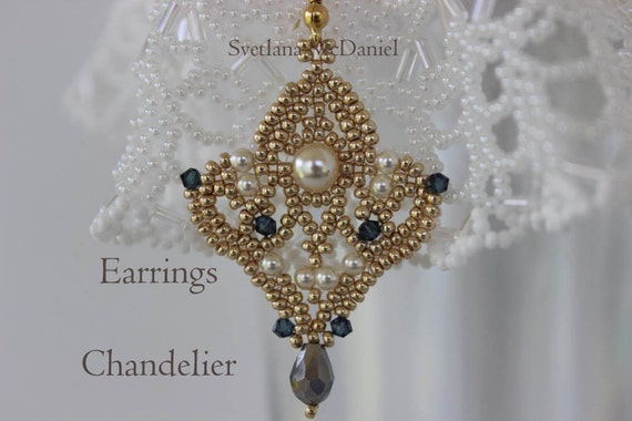 Pdf Tutorial Seed Beads Earrings Pattern Chandelier Pdf Tutorial Seed Beads Earrings, Beaded Chandelier Earrings Instructions