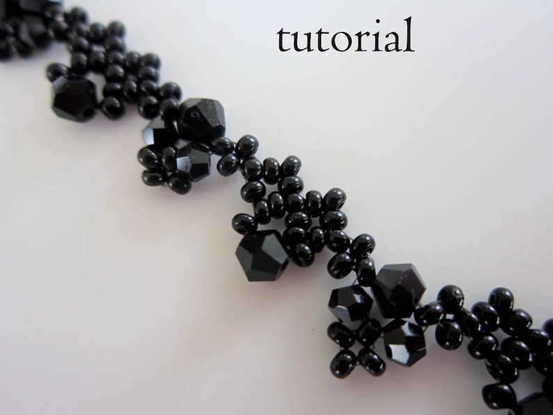 PDF Tutorial Beaded Necklace Seed Bead Crystal Easy Pattern Beading Etsy