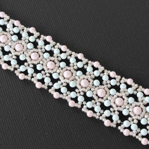 PDF tutorial beaded bracelet_pastel colors_Swarovski crystals_seed beads
