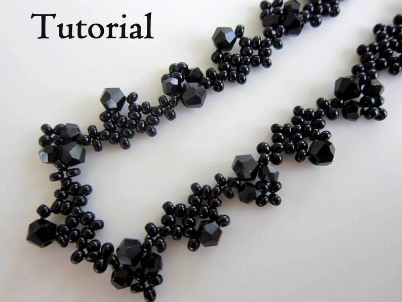 PDF Tutorial Beaded Necklace Seed Bead Crystal Easy Pattern Beading Etsy
