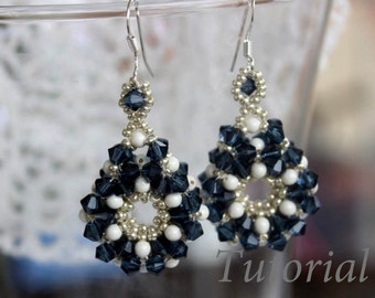 PDF tutorial Swarovski Beaded earrings_seed beads_pearl_beadweaving