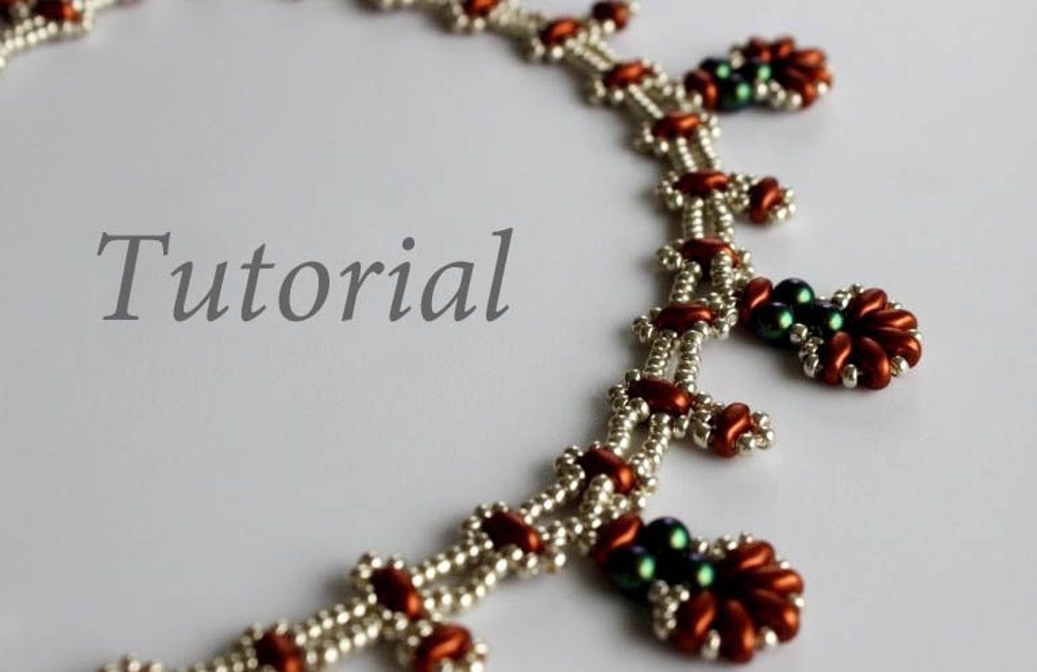 PDF Tutorial Beaded Necklace With Twin Beads_beading and Etsy
