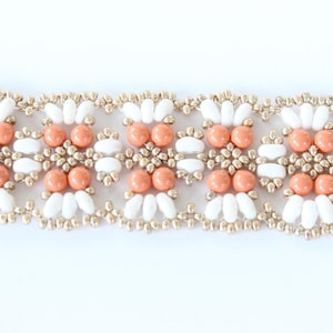 PDF tutorial beaded bracelet coral reef_Swarovski pearls_twin beads_seed beads_duo