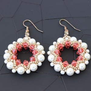 PDF-tutorial Singalees kralenoorbellen_rocailles_pearls_crystals_Swarovski_eenvoudig patroon