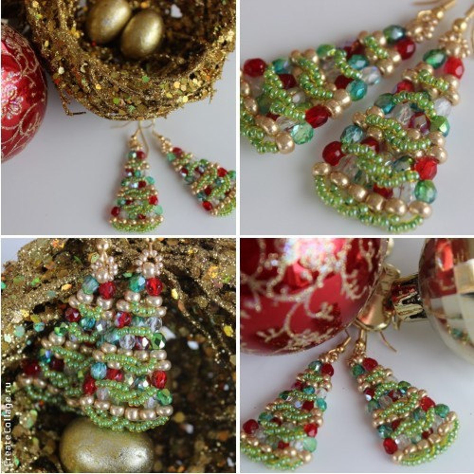 PDF Tutorial Christmas_tree_beaded_earrings Seed Beads_  Etsy