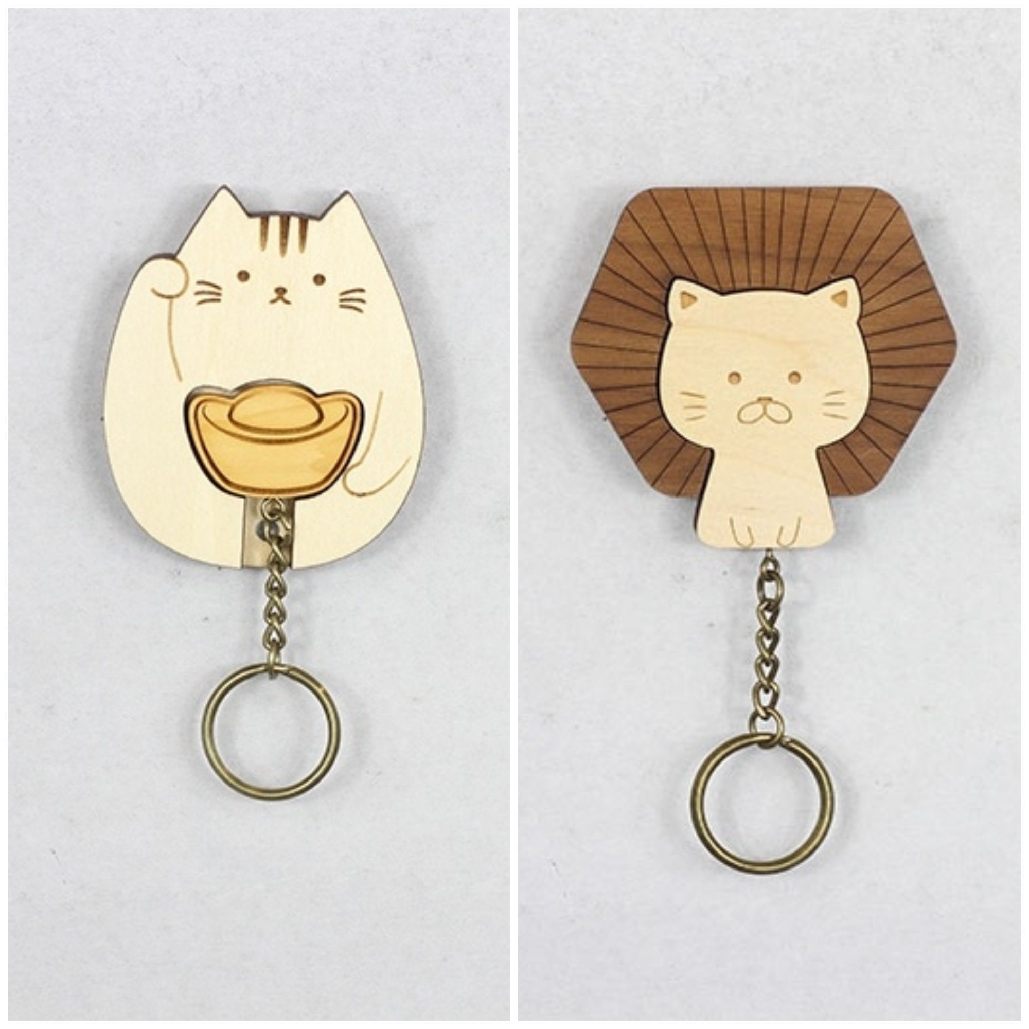 soft thumbnail☆CAT key-ring Flexi Cute Cat Key Rings - Multicolour Print - Etsy