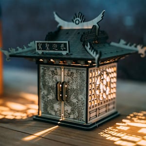 Amueblando un pequeño templo Lámpara de noche DIII / Modelo de templo / Recuerdos de Taiwán
