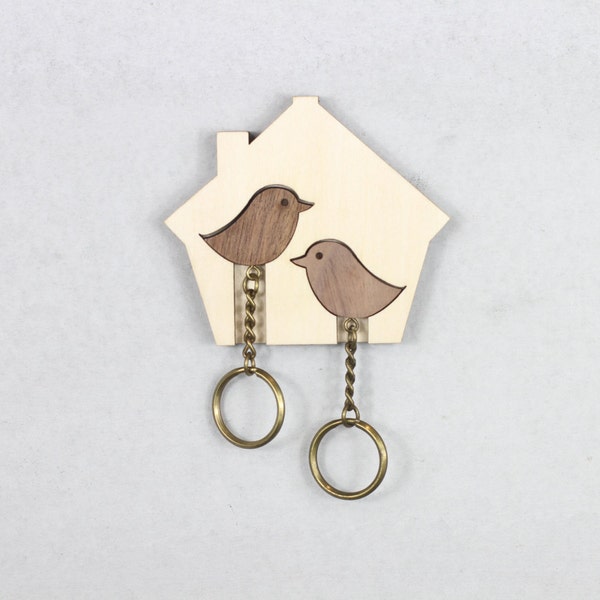 Gift。Key House．Bird Nest。Key Ring, Key Holder, Key Chain, Gift, Customized Souvenir, Wood Design, Wood Craft, Home Decor