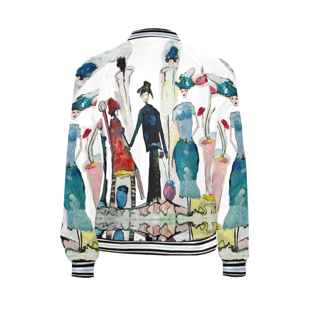 Multicolor Abstract Design Women's Bomber Premium Jacket main image 1