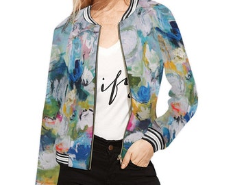 Floral Bomber Jacket; Bomber Jacket with Floral Print; Retro Bohemian Bomber Jacket; Vintage Style Festival Jacket, Coquette Flowers Jacket