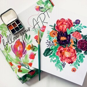 Romantic Florals Peony Watercolor for Beginners Easy Art Painting Kit DIY Flower Paint by Number image 2