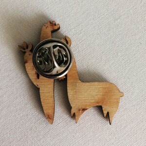 Wood Llama Pin Saguaro Green Cactus Desert image 3