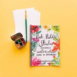 Watercolor Painting for Beginners Simple Botanical Art Guide Booklet Gift Bundle Kit