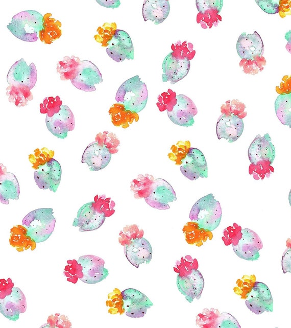 Cute Wrapping Paper: Cactus Desert Print pink and Green Wrapping