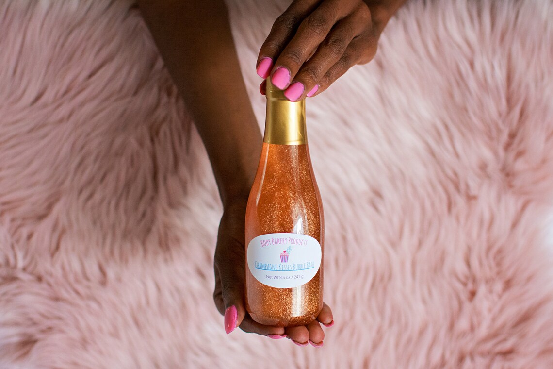 Champagne Bubble Bath Bubble Bath Rose Gold Party Favor Etsy
