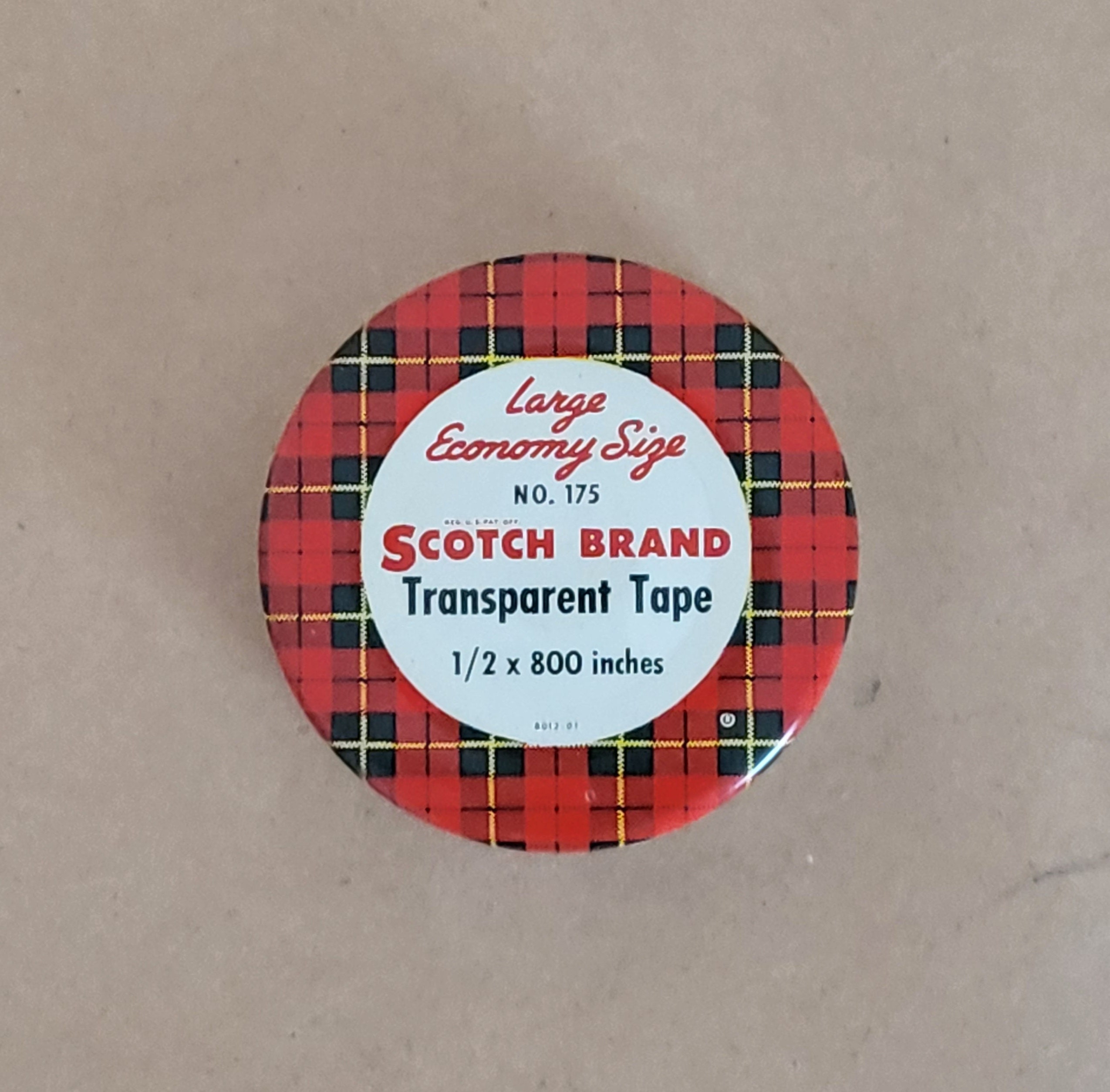 Vintage Scotch Brand Transparent Tape No. 175 Empty Tin Large Economy Size  