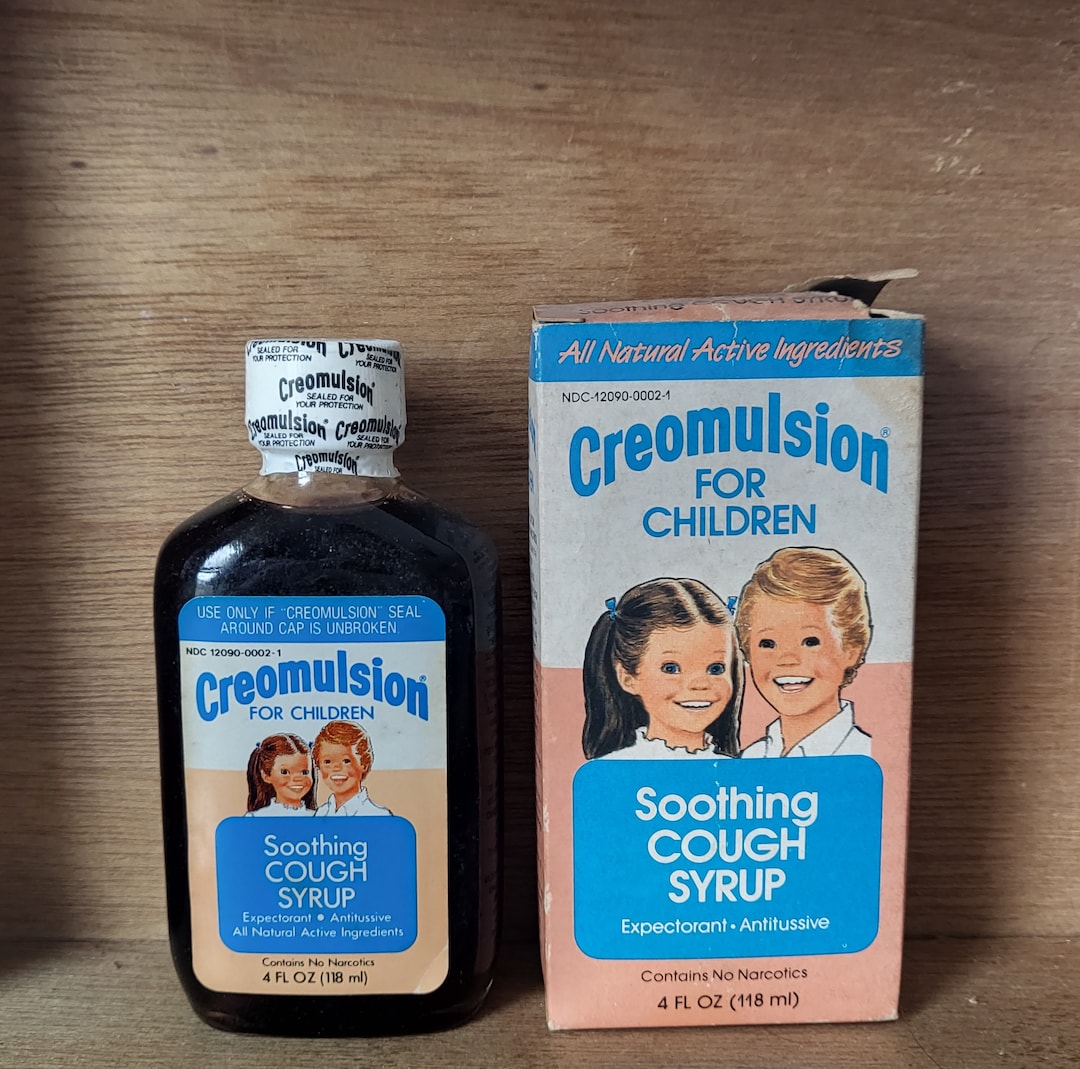 Vintage Dead Stock Creomulsion for Children Soothing Cough Syrup Sealed in Box Etsy