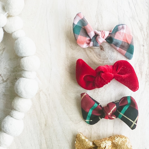 Christmas coordinating bow or headband collection-One Size Fits All- Headband/Bow Collection-nylon or metal clip