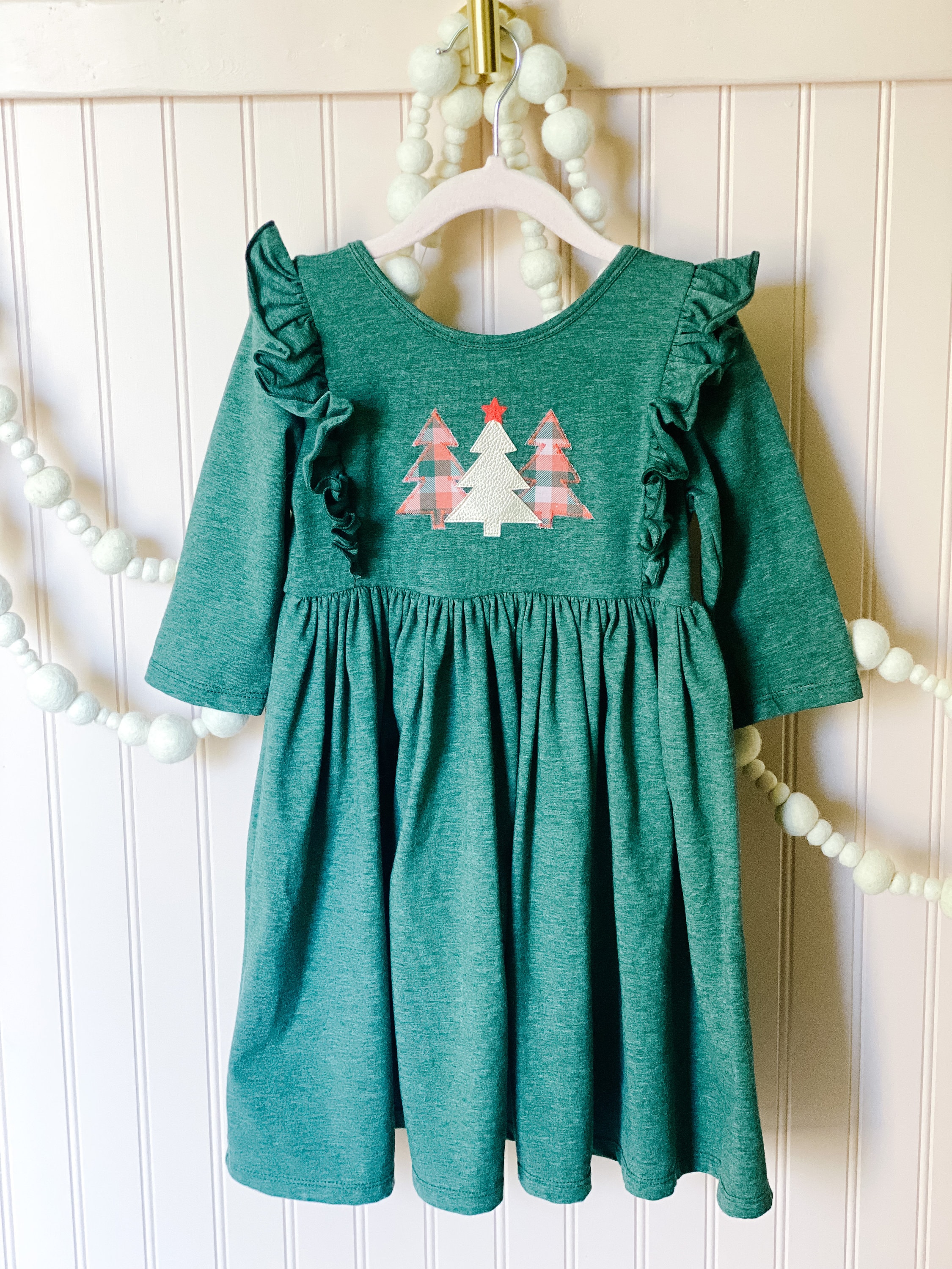 Heather Green Christmas Tree Dress - Toddler Ruffle Twirl Dress Heather Green Christmas Tree Dress - Toddler Ruffle Twirl Dress