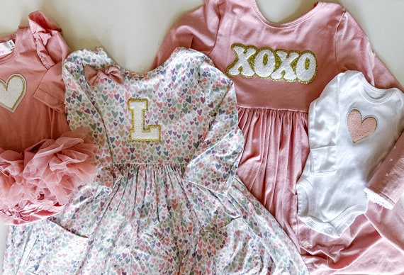 Blush Pink Chenille XOXO Valentines Day Dress