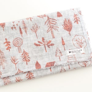 Burp cloth-HAPPY FOREST burp cloth. Mix & Match gender neutral burp cloth-Baby Shower Gift. Burp Rag. rust woodland burp cloth