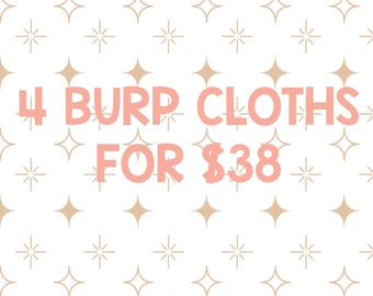 Burp cloths. BUNDLE DEAL. 4 for 38 mix and match. Cotton Chenille, Burp Rag, spit up cloth, burp pads, baby shower gift. baby essentials