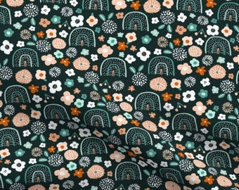Gebloemde regenboog Minky Lovey: boho babyveiligheidsdeken