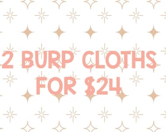 Burp cloths. BUNDLE DEAL. 2 for 24 mix and match. Cotton Chenille, Burp Rag, spit up cloth, burp pads, baby shower gift. baby essentials