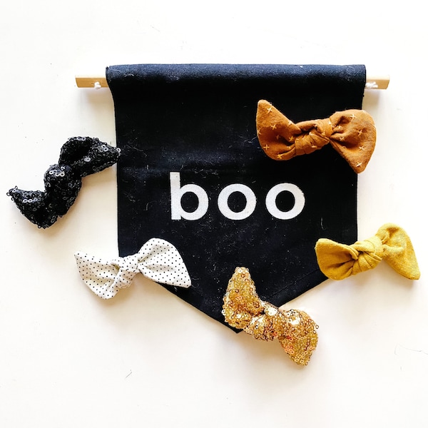 Halloween bows or nylon headbands-Fall Bows and headbands-One Size Fits All- Top Knot Bow Collection-nylon or metal clip