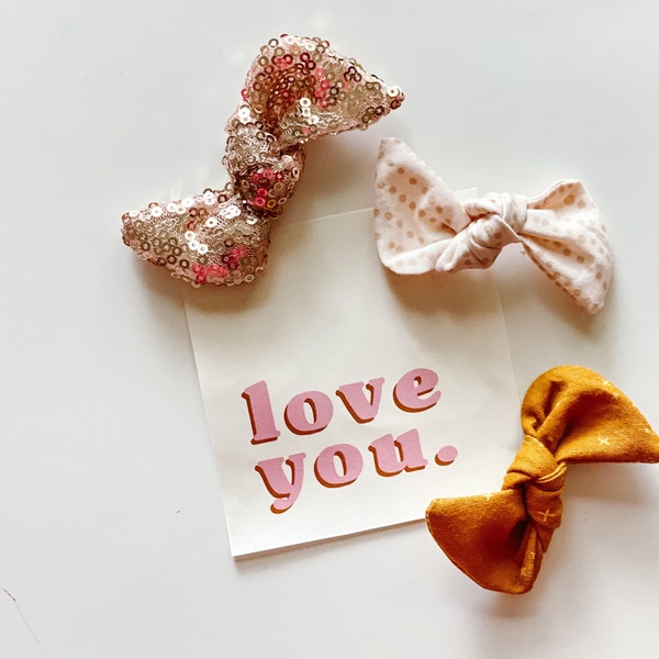 pink sequin or acorn bow or headband- One Size Fits All- Top Knot Bow Collection-nylon or metal clip