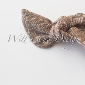 One Size Fits All- Top Knot Elastic Headband/Bow Collection-Nutmeg on nylon, white elastic or metal clip
