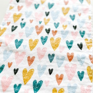 Burp cloth-HAND DRAWN HEARTS burp cloth. Mix & Match burp cloth-Baby Shower Gift. Burp Rag. burp pads. modern burp cloth. Heart burp cloth image 6