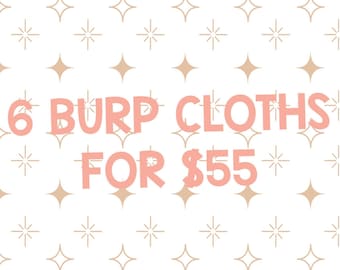 Burp cloths. BUNDLE DEAL. 6 for 55mix and match. Cotton Chenille, Burp Rag, spit up cloth, burp pads, baby shower gift. baby essentials