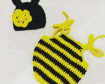 Baby Bumble bee costume, photo props outfit set