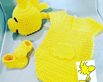 Baby Woodstock bird costume photo props. Outfit