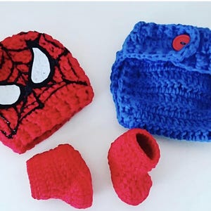 Baby inspired by Spiderman costume, photo props, outfit. image 2