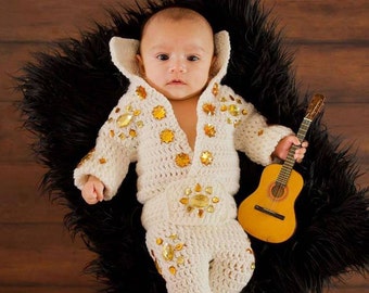 Crochet Baby Elvis Costume.