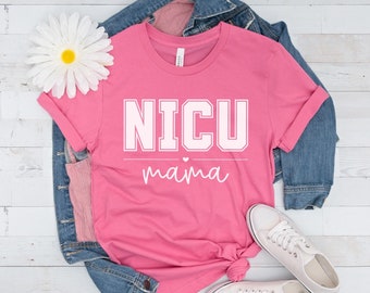 NICU Mama College Letter Shirt, NICU Mom Tshirt, Gift for Nicu Mother, University NICU Mama Tee, Neonatal Intensive Care Unit Mom, Nicu Grad