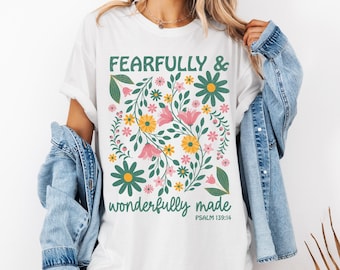 Floral Comfort Colors Christian Shirt, Bible Verse Shirt, Wildflower Faith Shirt, Christian Gifts, Inspirational Shirt, Religious Shirt